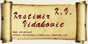 Krstimir Vidaković vizit kartica